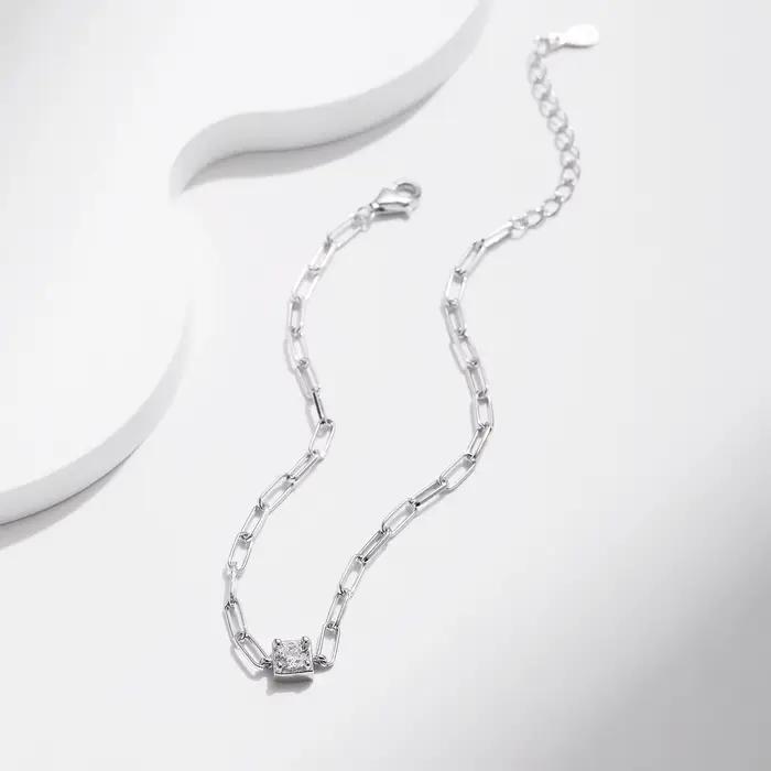 Bracelet Moissanite en Argent Sterling 0.3 et Diamant de Laboratoire 925 Carat