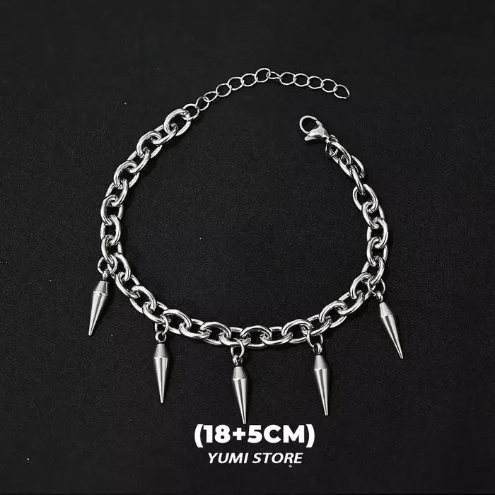 Bracelet à rivets Punk pour hommes et femmes, Hip Hop, pendentif à rivets en acier titane, rétro, bi