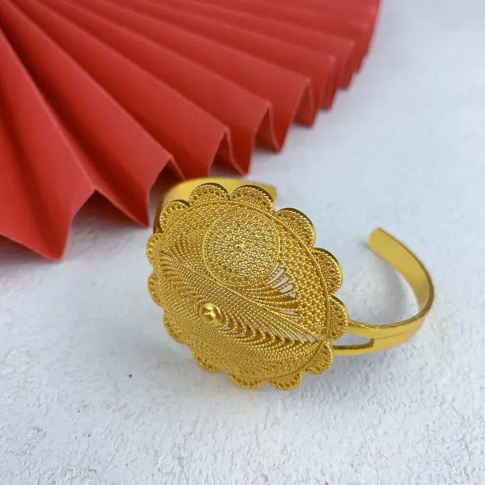 Bracelets de luxe africains plaqués or 24 carats pour femmes