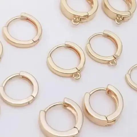 Boucles d'oreilles circulaires plaquées or 14 carats pour femme élégante occasions spéciales et quotidiennes