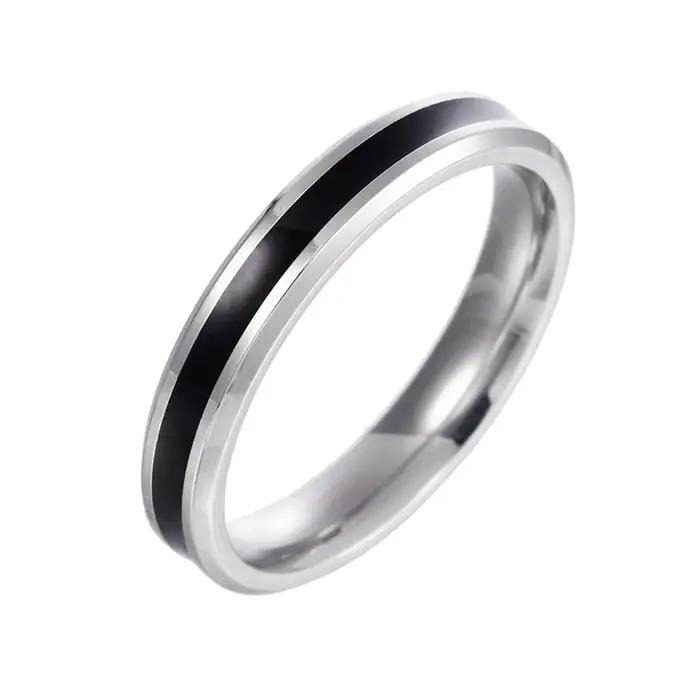 Bagues de mariage classiques simples en acier inoxydable pour couple