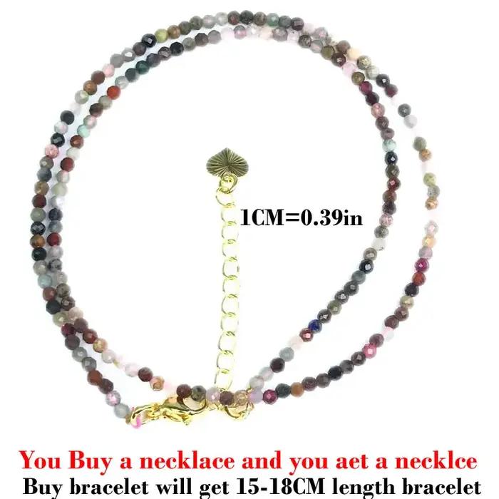 Ensemble de bracelets et colliers en pierre naturelle bohème Simple pour femmes, perles brillantes c