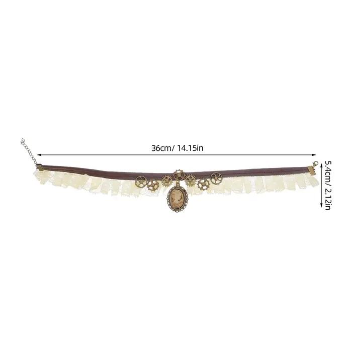 Collier ras du cou en dentelle steampunk vintage victorien