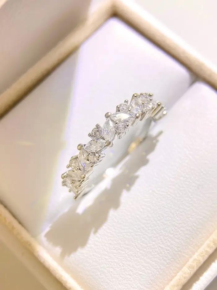 Bague brillante en argent Sterling 925 pour femmes
