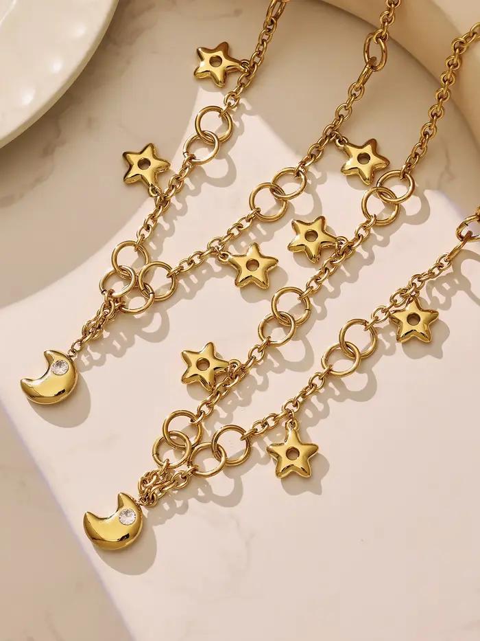 Colliers et bracelets lune or plaqué bijoux de mariage et fiançailles pour femmes occasions spéciales