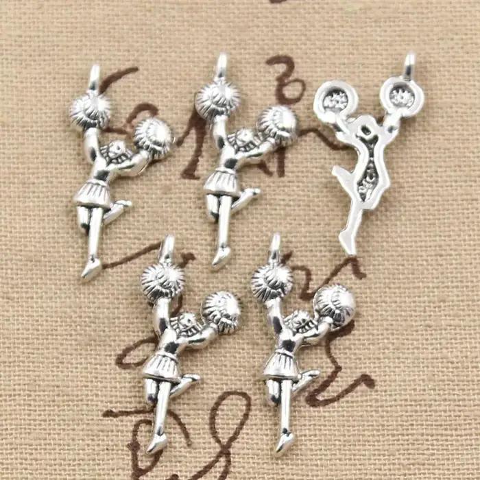 Breloques Pom-Pom Girl Vintage Antique Fabrication Charms DIY Bracelet Collier Occasions Spéciales