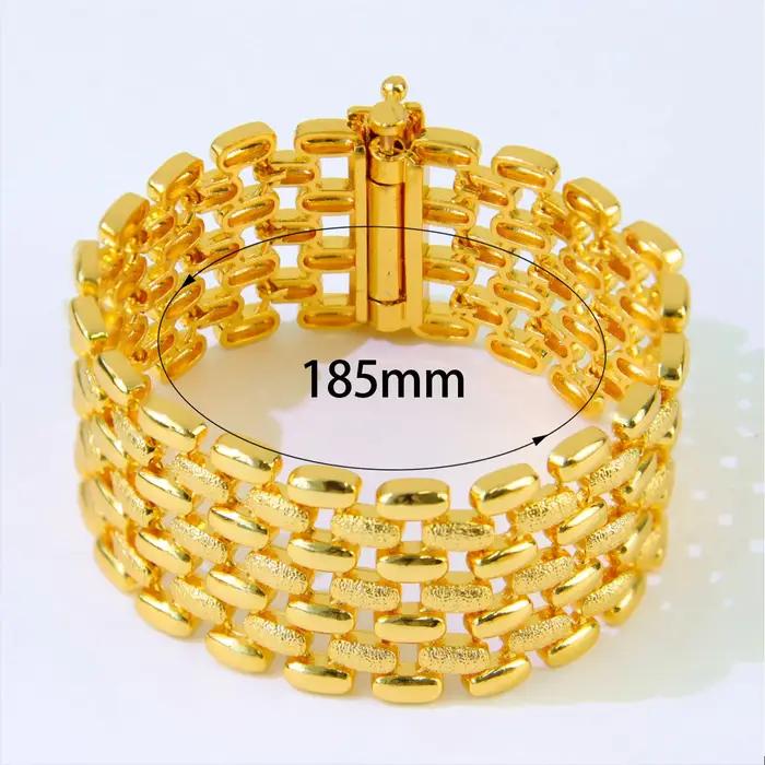 Bracelet en or Simple pour femmes arabes, plaqué or 24 carats, élégant, classique éthiopien, bijoux de fête de mariage, dubaï