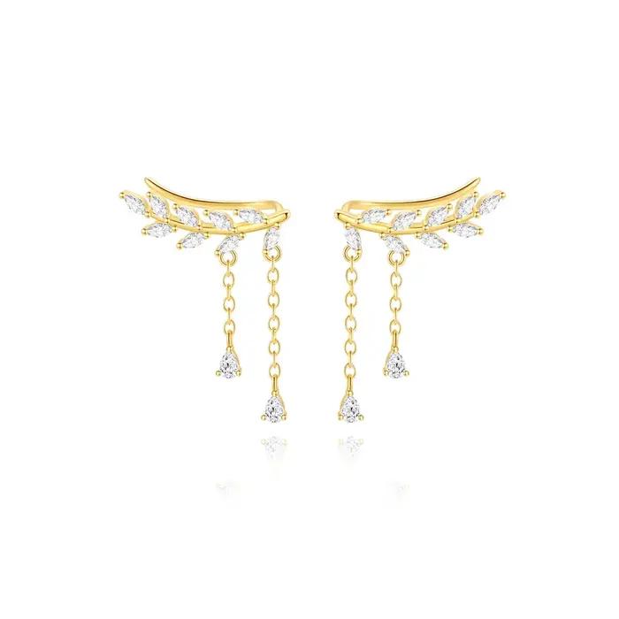 Aide – boucles d'oreilles délicates pour femmes, en argent Sterling 925, de luxe, sur chenilles, bij