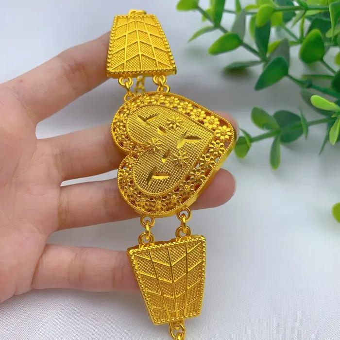 Ensemble de bijoux ANIID en or 24 carats pour femme avec collier grand pendentif et boucles d'oreilles pour mariage et occasions spéciales