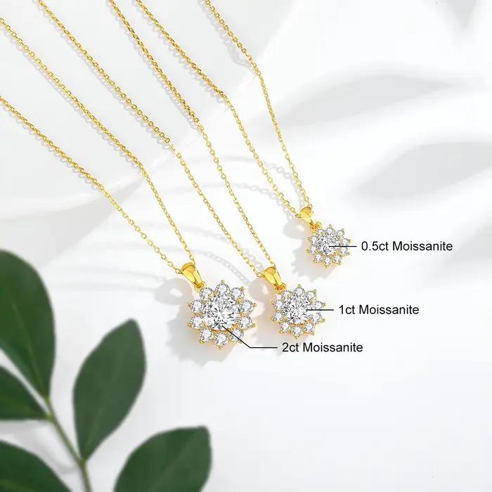 Pendentif Moissanite en or 18 carats pour femme
