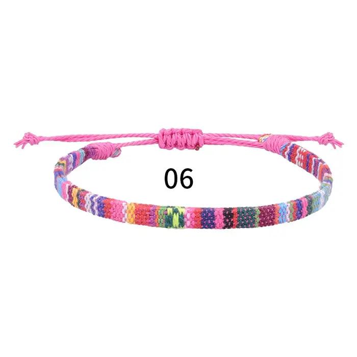 Bracelets de cheville en tissu tissé pour femmes et hommes, corde tressée à la main, nœud de plage, tissage ethnique Boho, breloque réglable