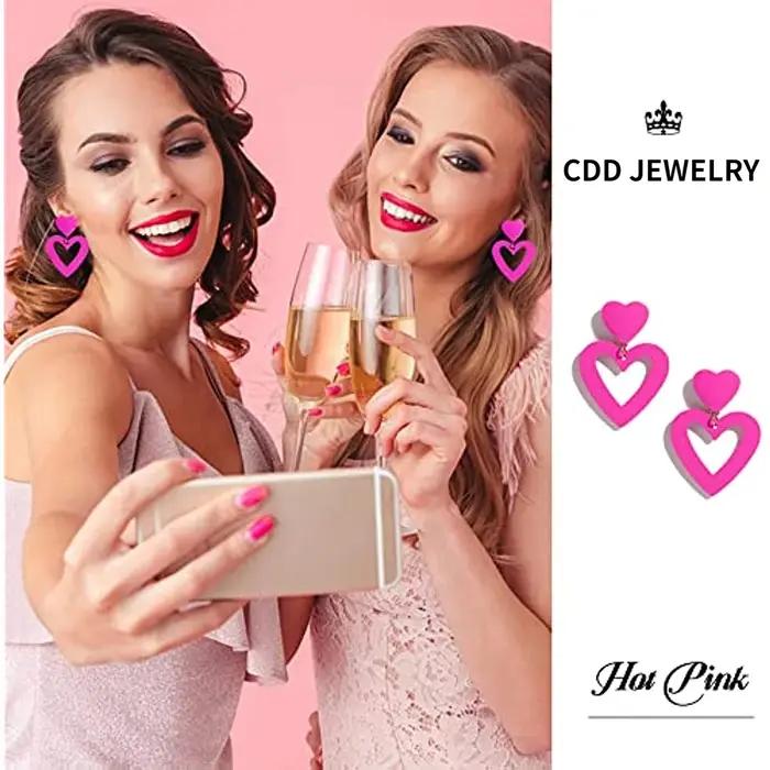 Boucles d'oreilles coeur pendantes Conversation