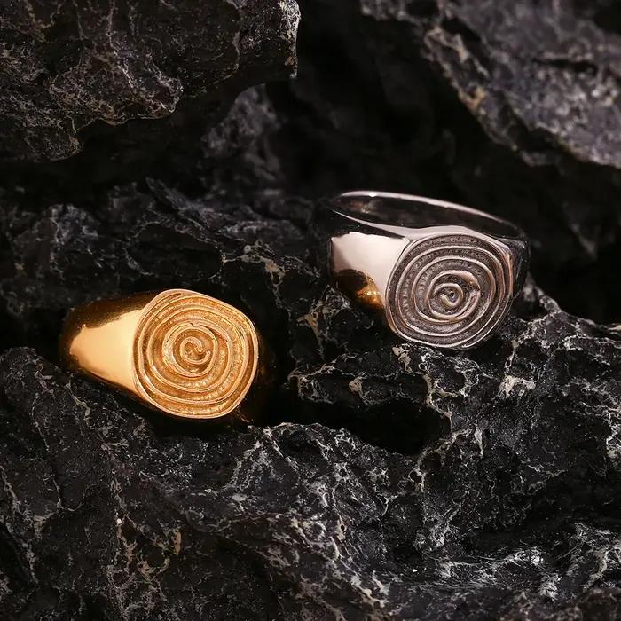 Bague Étanche aux Empreintes Digitales Drôle et Élégante en Plaqué Or 18 Carats pour Femmes Occasions Spéciales