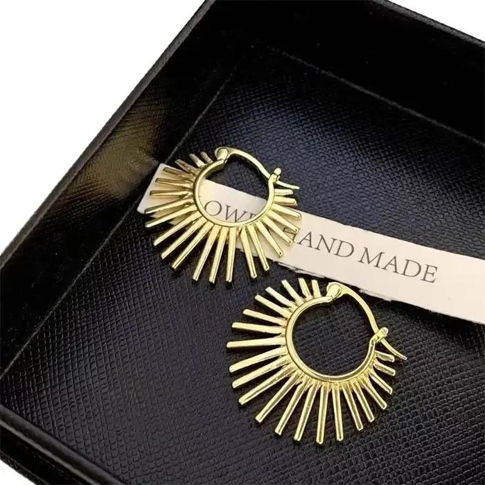 Boucles d'oreilles créoles Sexy en forme de soleil pour femmes