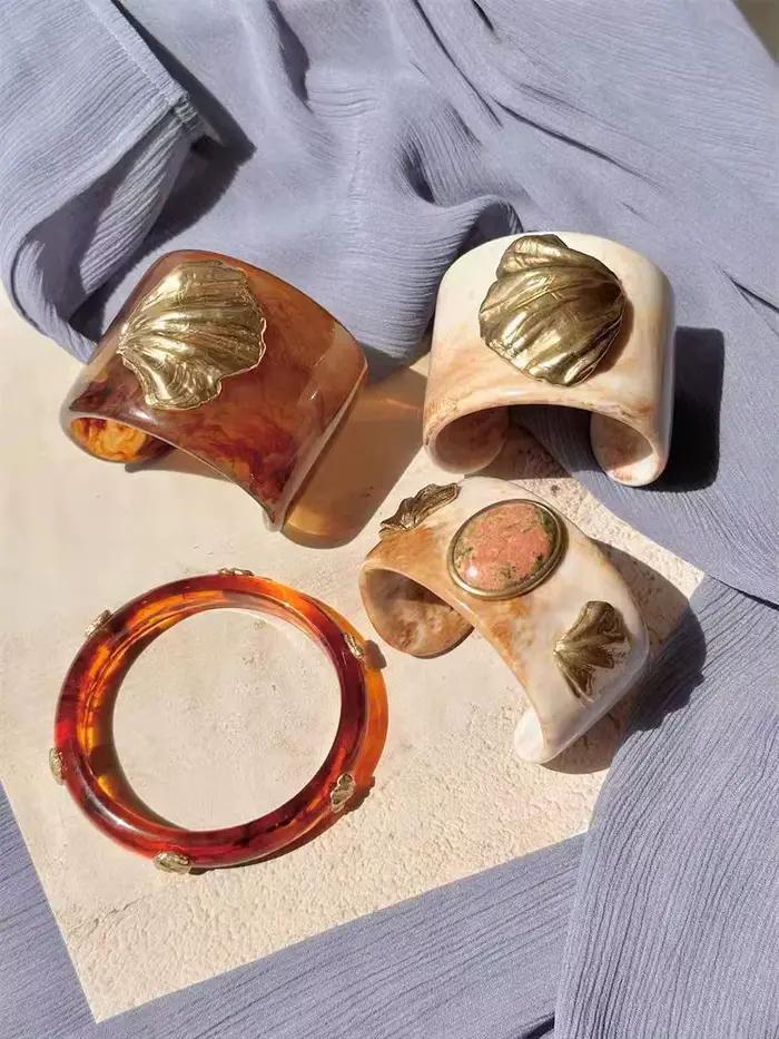 Bijoux européens et américains – bracelet en résine métallique émail personnalisé en forme de cœur, haut de gamme et de style simple
