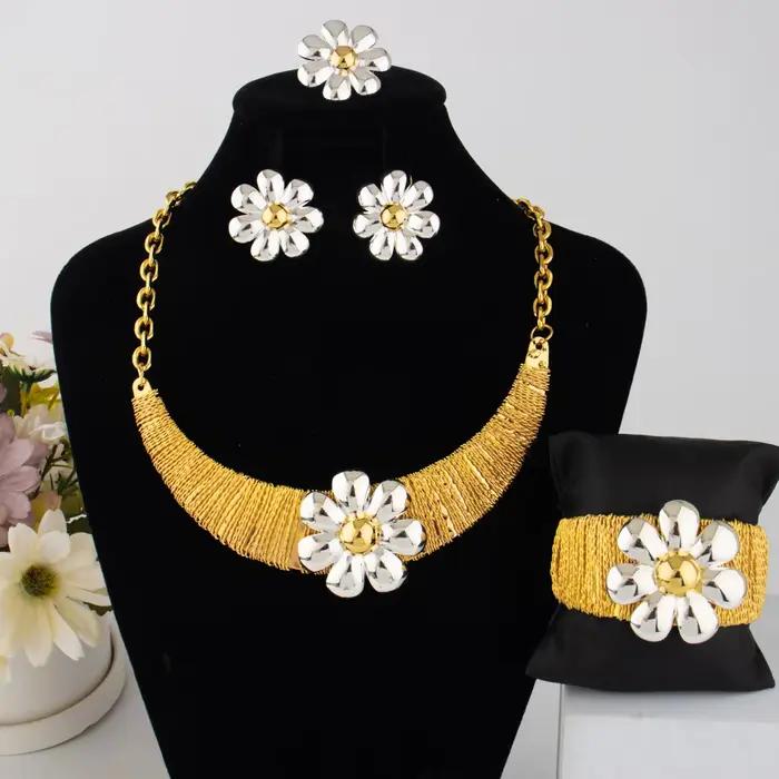 Ensemble de bijoux de luxe en or pour femmes