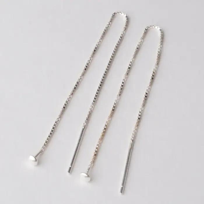 Fil d'oreille, fil d'oreille en argent sterling 925 massif, fil de boucle d'oreille en chaîne avec é