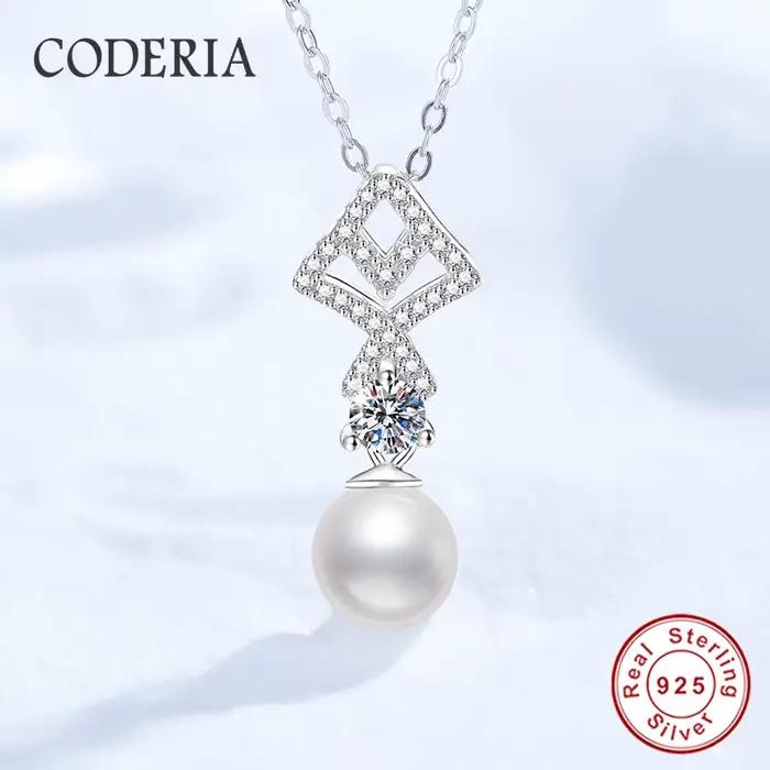 Collier de perles naturelles pour femmes, plaqué or blanc 18 carats, 100% argent Sterling 925, chaîn