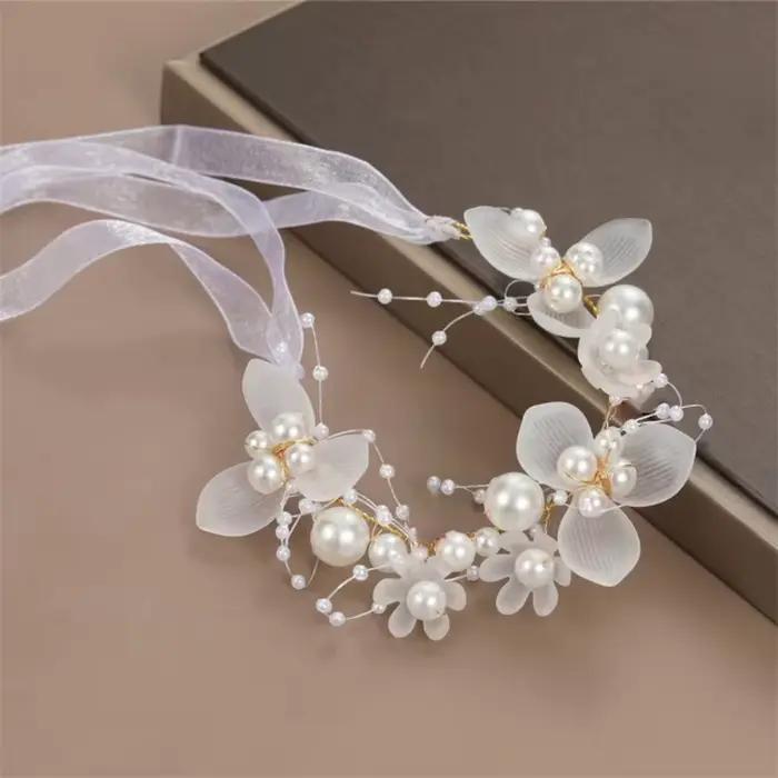 Bracelets de poignet en perles artificielles pour demoiselle d'honneur, fleur à main pour enfants, mariage romantique, belle mariée, filles