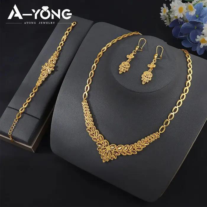 Parure de bijoux de mariage de luxe de Dubaï