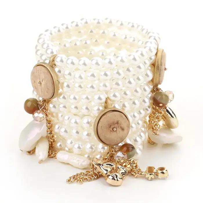 Ensemble de bracelets de perles dorées pour femmes, bijoux de cheville faits à la main, accessoires de déclaration