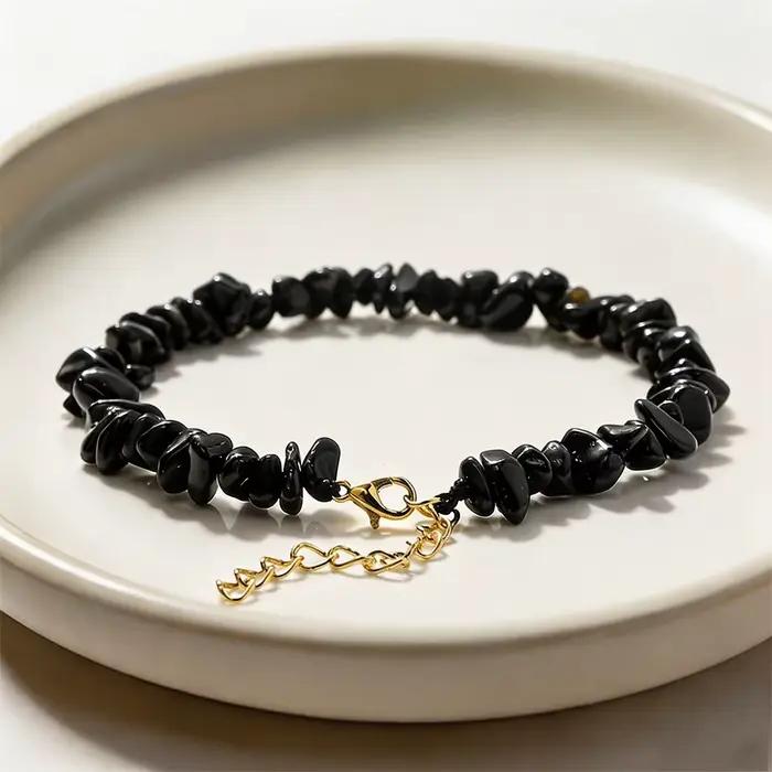 Bracelet de cheville bohème en pierres naturelles