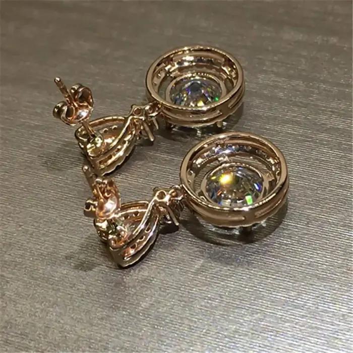 Boucles d'oreilles en or rose 14K bohèmes pour femmes occasions spéciales anniversaires mariages fêtes de Noël et d'Halloween