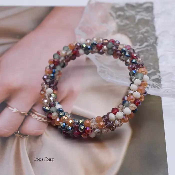 Bracelet en argile polymère Heishi à la mode, bohème et punk pour femmes, accessoire pour cheveux et tracker d'humeur, multicolore