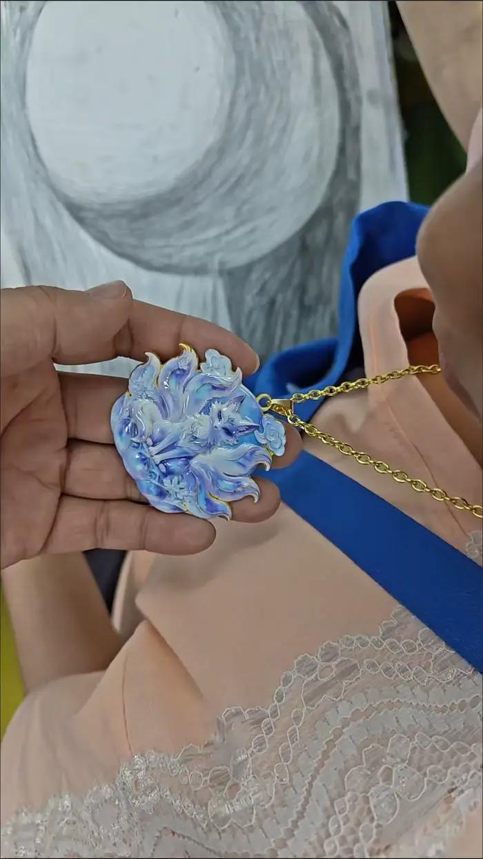Collier pendentif renard lotus de luxe, bijou exquis au design de niche, cadeau idéal pour la meilleure amie