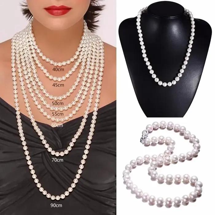 Collier de perles d'eau douce naturelles pour femmes