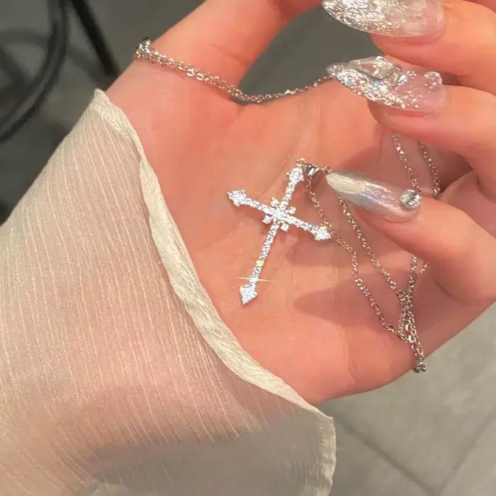 Chaîne de cou en argent sterling 925, colliers en zircon, bijoux pour femmes, charmes élégants et esthétiques, accessoires en argent 925