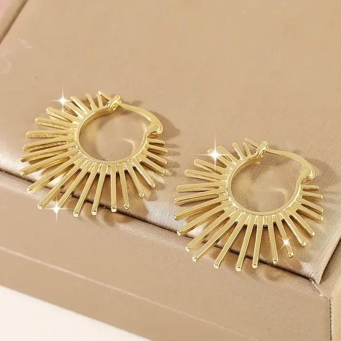 Boucles d'oreilles créoles Sexy en forme de soleil pour femmes