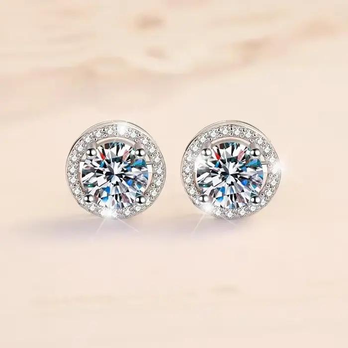 Boucles d'oreilles en diamant Mosonite