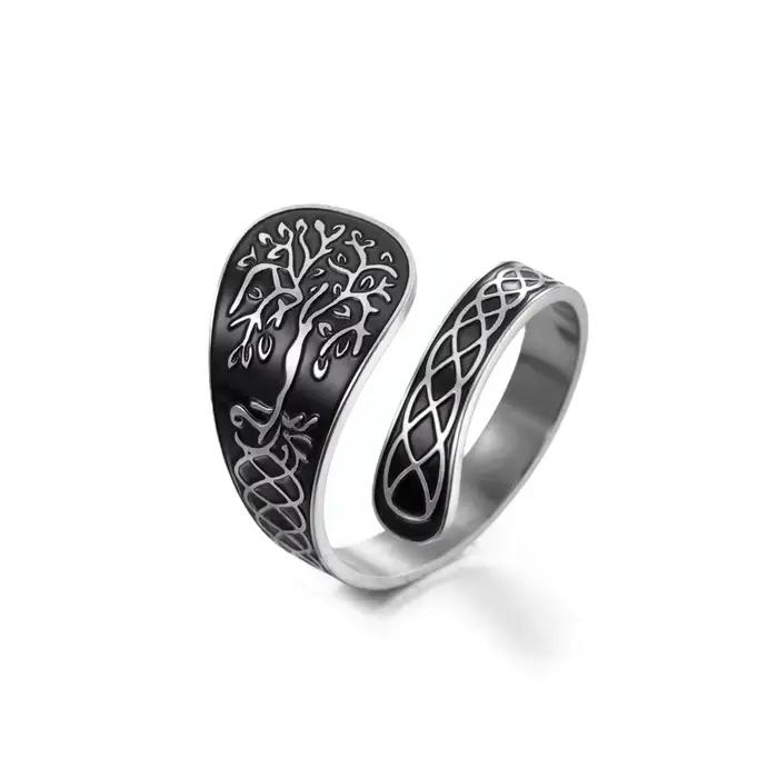 LIKGREAT – bague arbre de vie pour femmes et hommes, taille réglable, bande ouverte, guérison spirit