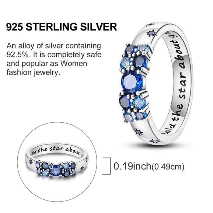 Bagues originales en argent Sterling 925 avec Code étoile et Zircon pour femmes et filles, bijoux cadeaux d'anniversaire