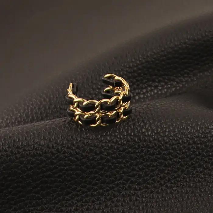Boucles d'oreilles créoles tissées en cuir, grand cercle géométrique à la mode, Sensation de luxe, p