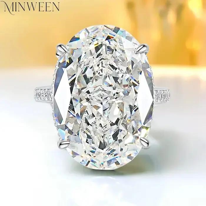 Grande bague en diamant de laboratoire de luxe, 20ct, Vintage, 100% argent 925, bague de fiançailles