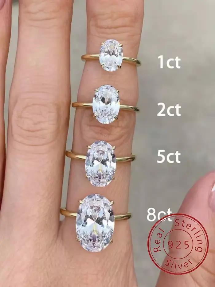 ROUSLY – bague ovale en argent Sterling 925 brillant pour femmes