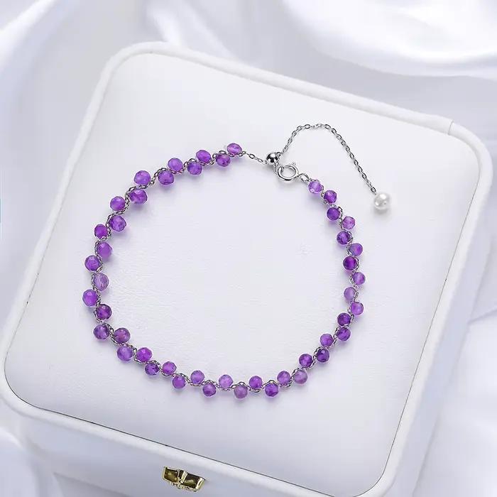 Lina Jw – Bracelet en spinelle noire en pierre naturelle pour femmes