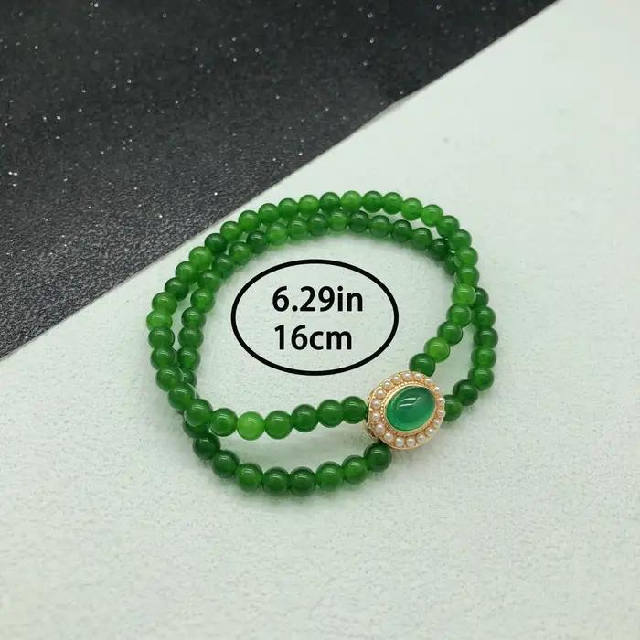 Bracelet en cristal de style oriental pour femmes, perles rondes dorées et motifs géométriques, bijou de bureau et de soirée pour femmes