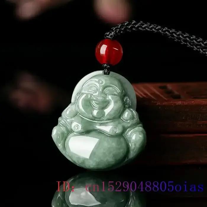Jade birman Maitreya pendentif accessoires véritable émeraude concepteur collier jadéite naturel vert pierres précieuses cadeaux pour femmes bijoux