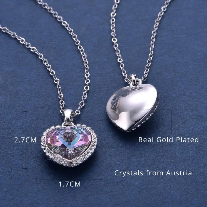 Titanic – collier avec pendentif cœur d'océan bleu