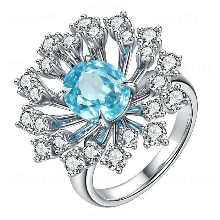 Bague en argent sterling 925 MUSHAN, bijoux personnalisés, rubis, émeraudes, saphirs et pierres préc