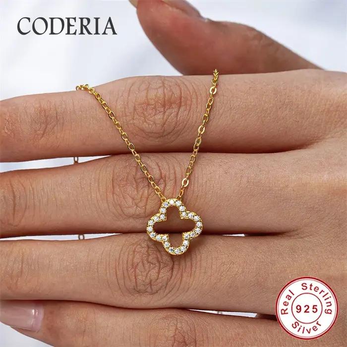 Collier clavicule pendentif trèfle à quatre feuilles pour femmes