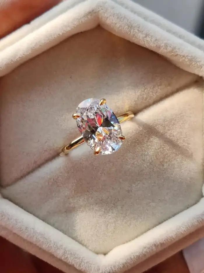 ROUSLY – bague ovale en argent Sterling 925 brillant pour femmes