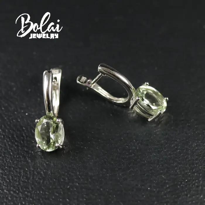Boucle d'oreille en argent sterling 925 sertie d'améthyste verte naturelle élégante pour femmes occasions spéciales anniversaire quotidien