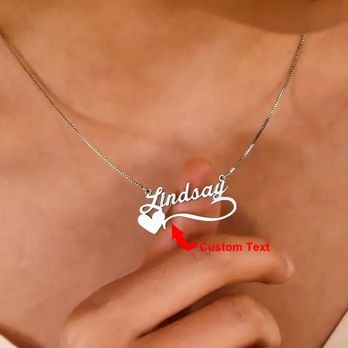 Collier de nom personnalisé avec coeur gravé collier de coeur collier de nom de coeur collier de coe