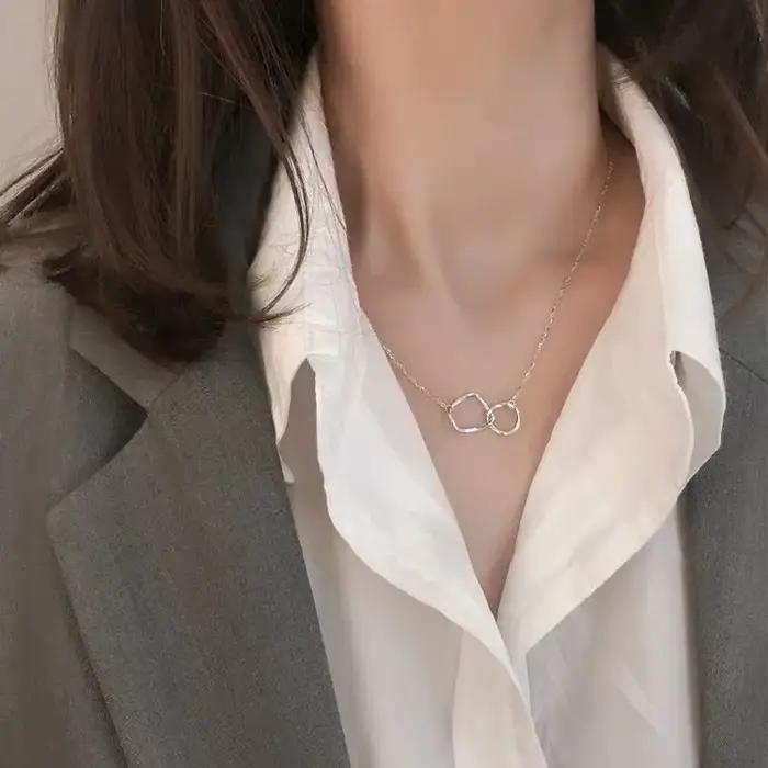 Collier Ras du Cou en Alliage de Zinc Finition Métallique pour Femme Élégant Occasions Spéciales