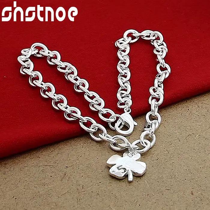 Collier avec pendentif trèfle à quatre feuilles en argent Sterling 925 pour femme occasion spéciale cadeau anniversaire noel trèfle symbole chance