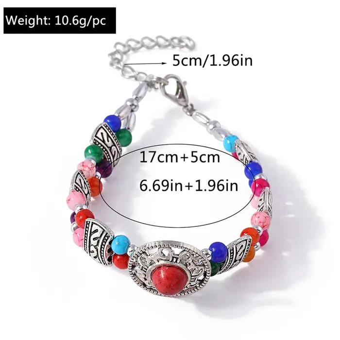 Bracelets Bohèmes Turquoise Perles Colorées Élégants Pour Femmes Occasions Spéciales Vacances Fêtes Cadeaux